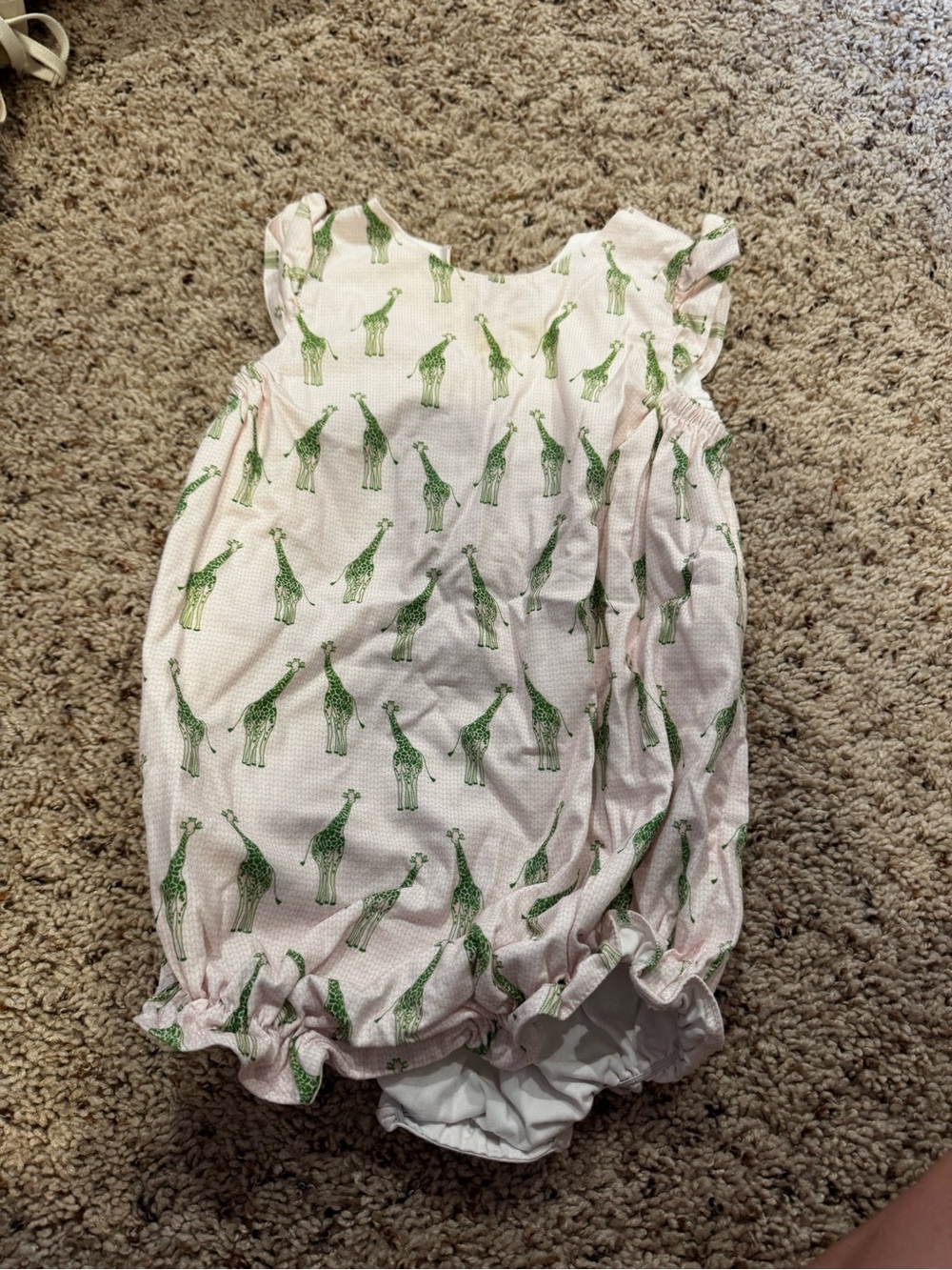 Pink Giraffe Bubble Romper for Girls